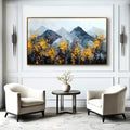 Golden Silence – Abstract Autumn Mountainscape Canvas Painting