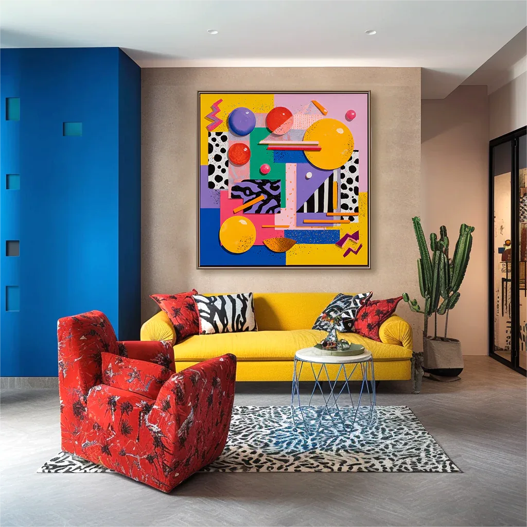 Artextured – Pop Geometry | Bold Abstract Pop Art Canvas Painting#AB14073