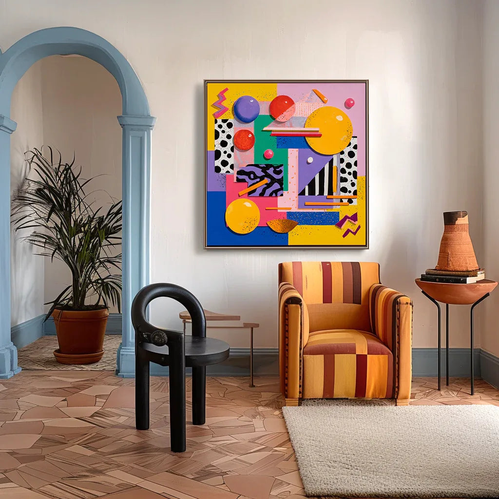 Artextured – Pop Geometry | Bold Abstract Pop Art Canvas Painting#AB14073
