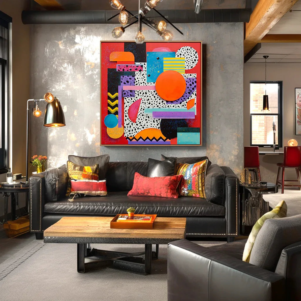 artextured – Pop Dimension | Vibrant Retro Geometric Pop Art Canvas#AB14072