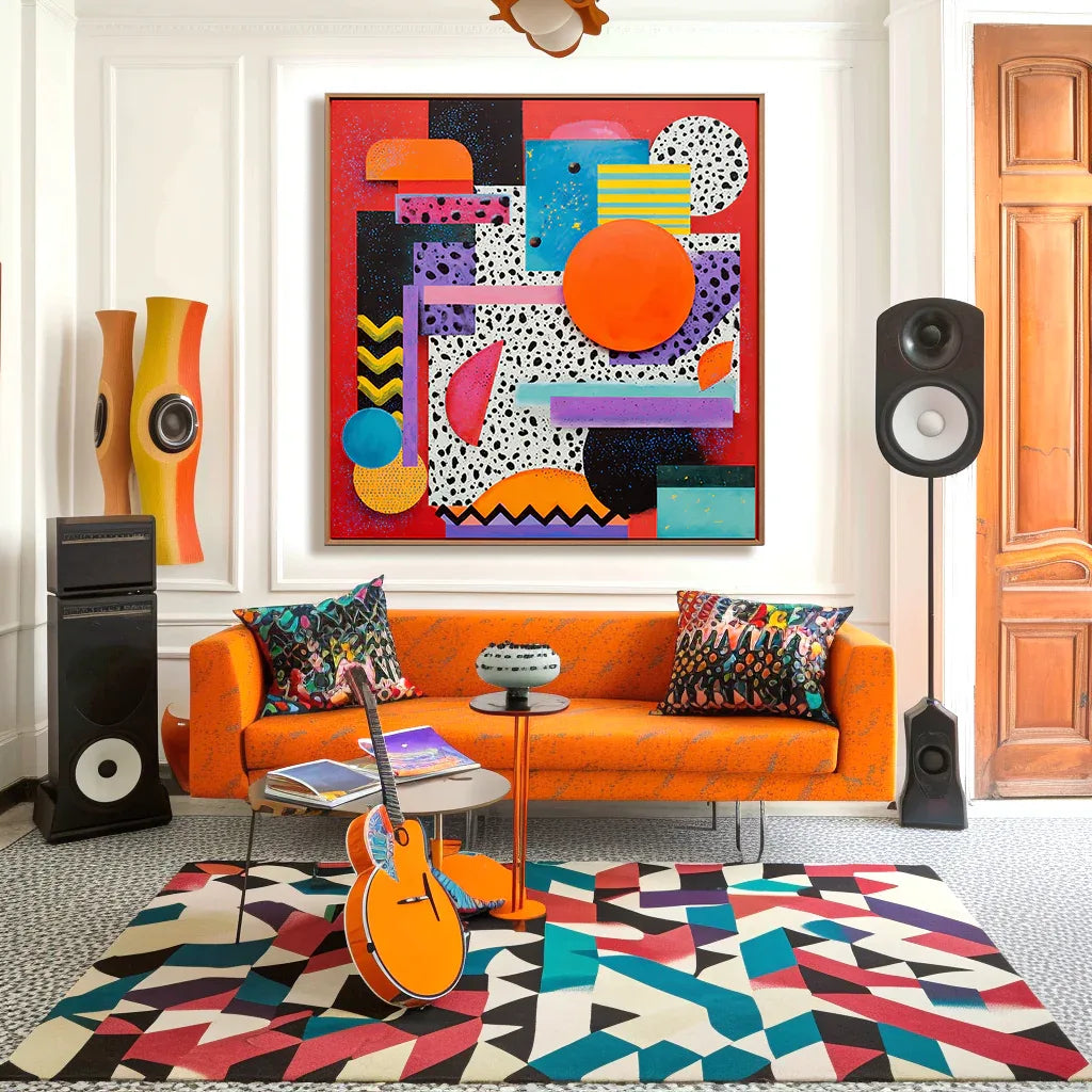 artextured – Pop Dimension | Vibrant Retro Geometric Pop Art Canvas#AB14072