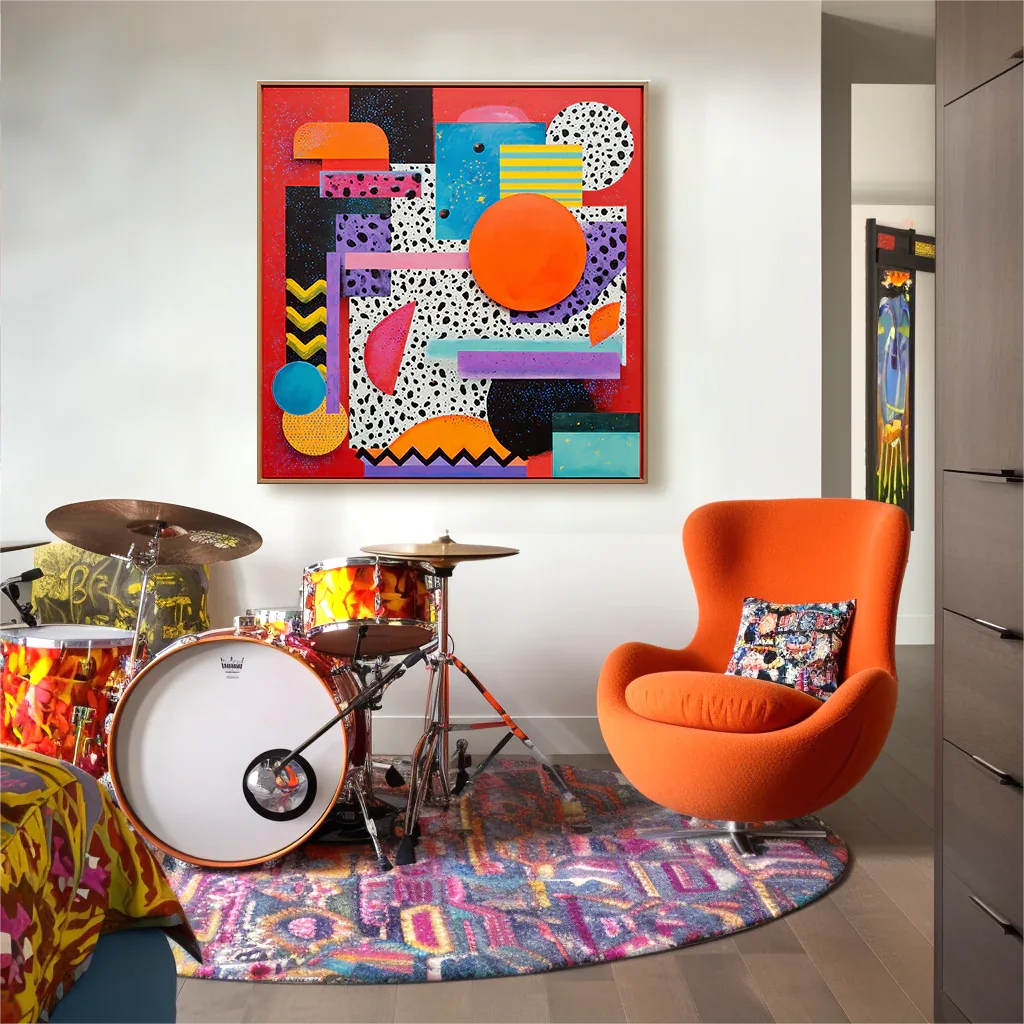 artextured – Pop Dimension | Vibrant Retro Geometric Pop Art Canvas#AB14072