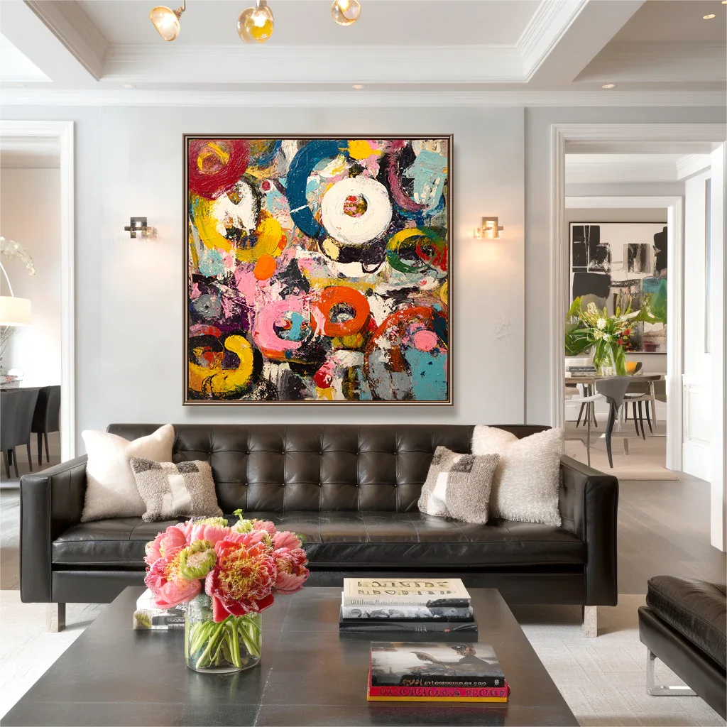 Pop Carnival | Bold Abstract Circular Pop Art Painting#AB14070