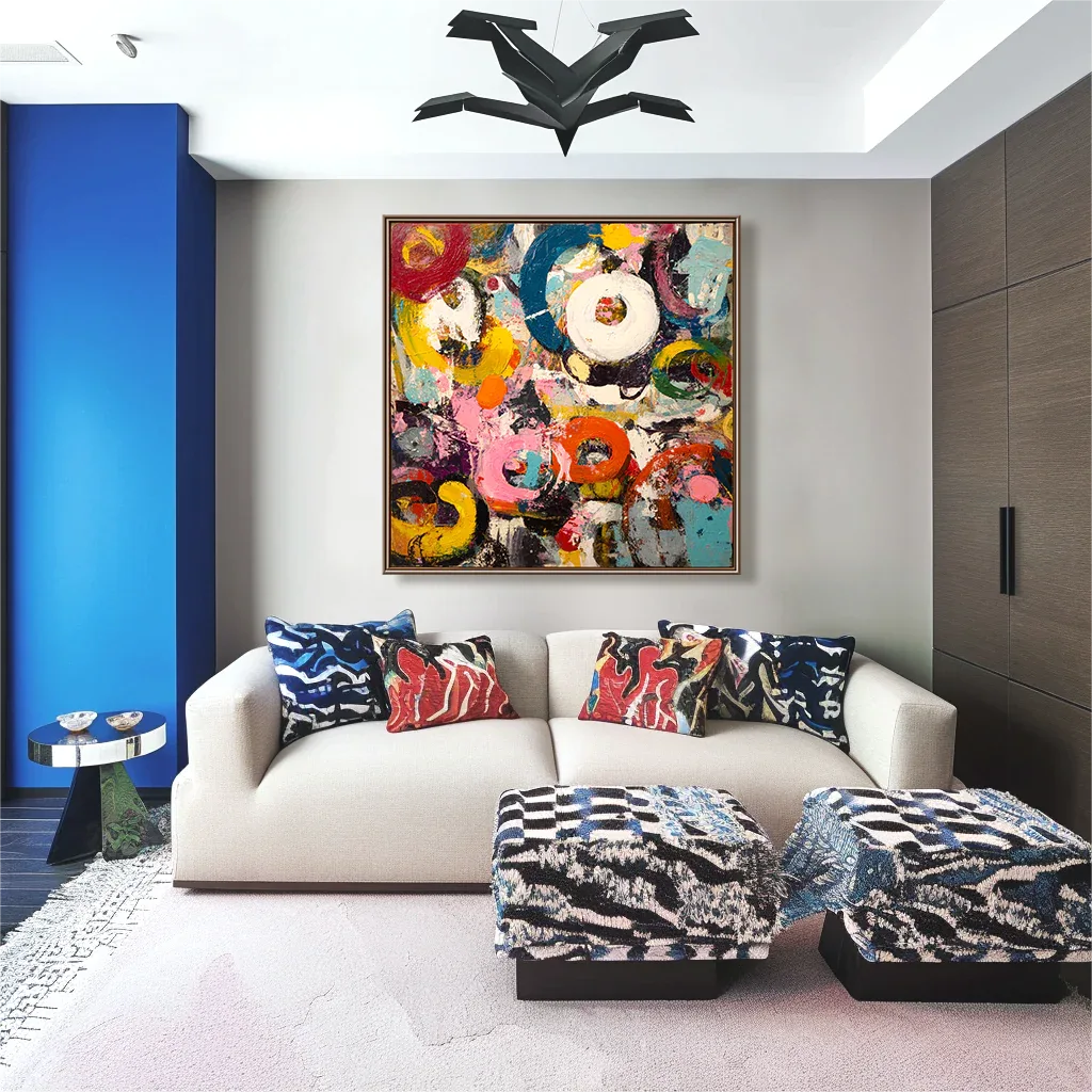 Pop Carnival | Bold Abstract Circular Pop Art Painting#AB14070