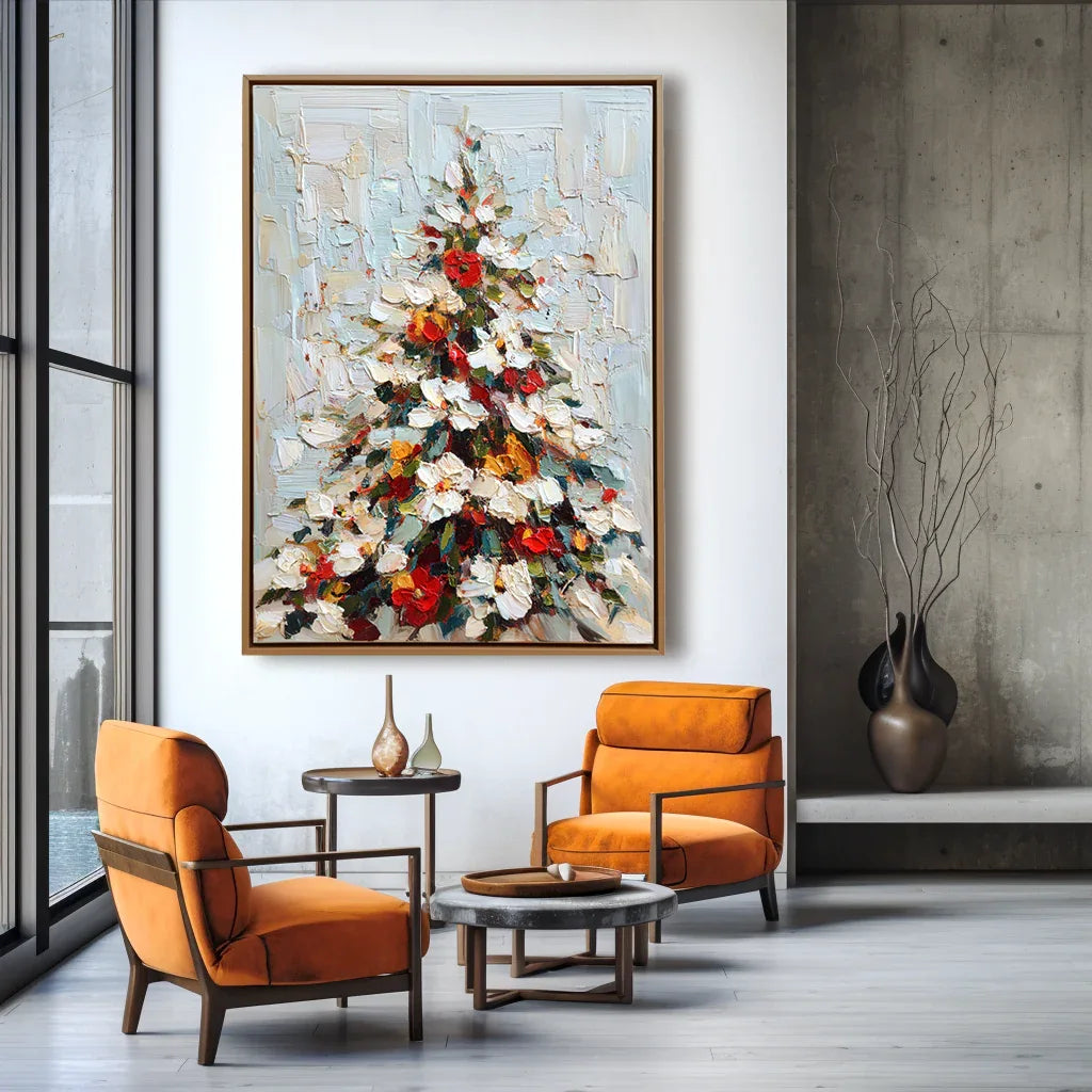 artextured – Festive Glow | Textured Christmas Tree Oil Painting