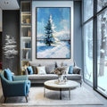 artextured – Winter Serenity | Snowy Pine Tree Textured Oil Painting