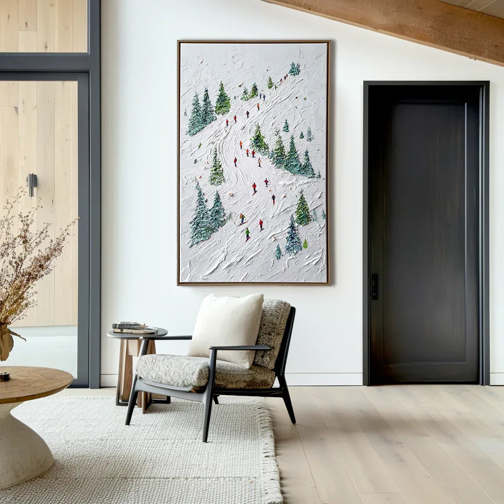 artextured – Alpine Ski Adventure | Textured Winter Sports Oil Painting
