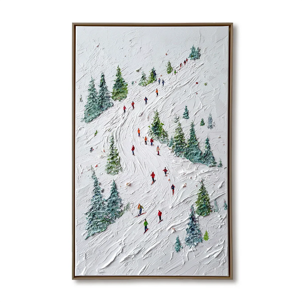 artextured – Alpine Ski Adventure | Textured Winter Sports Oil Painting