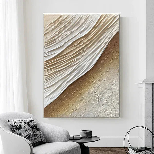 Flow of Nature Wabi Sabi Painting-Minimalist Three-Dimensional Sand Dune Flowing Texture Wall Art