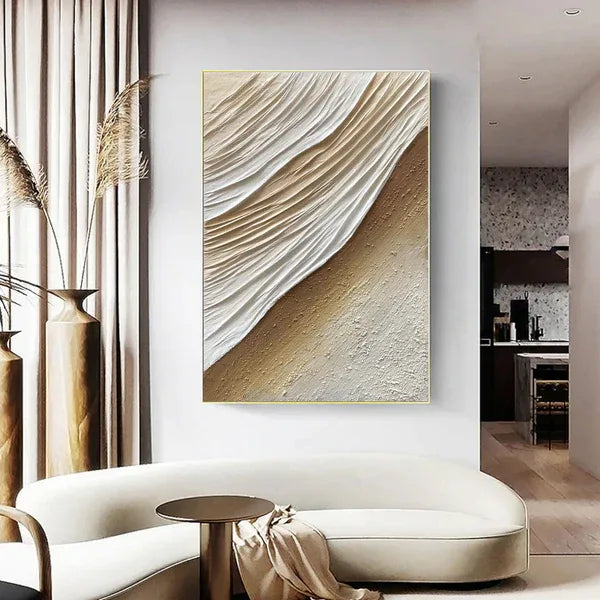 Flow of Nature Wabi Sabi Painting-Minimalist Three-Dimensional Sand Dune Flowing Texture Wall Art