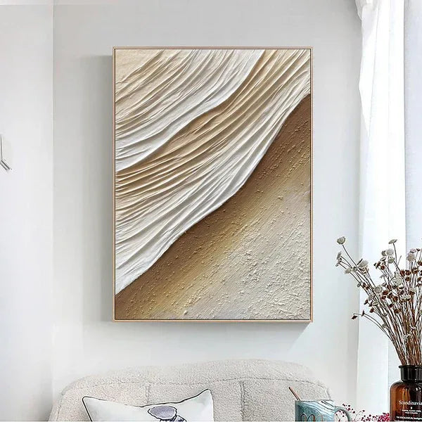 Flow of Nature Wabi Sabi Painting-Minimalist Three-Dimensional Sand Dune Flowing Texture Wall Art