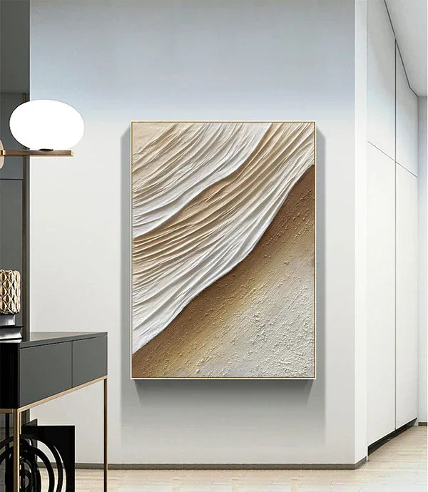 Flow of Nature Wabi Sabi Painting-Minimalist Three-Dimensional Sand Dune Flowing Texture Wall Art