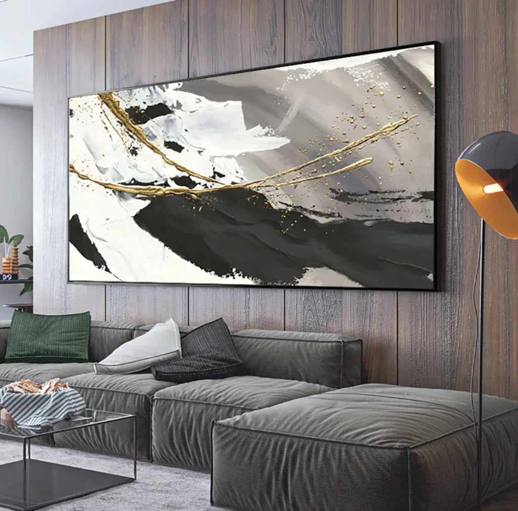 Monochrome Contrast-Minimalist Living Room Space Magic Wall Art