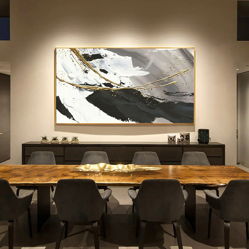 Monochrome Contrast-Minimalist Living Room Space Magic Wall Art