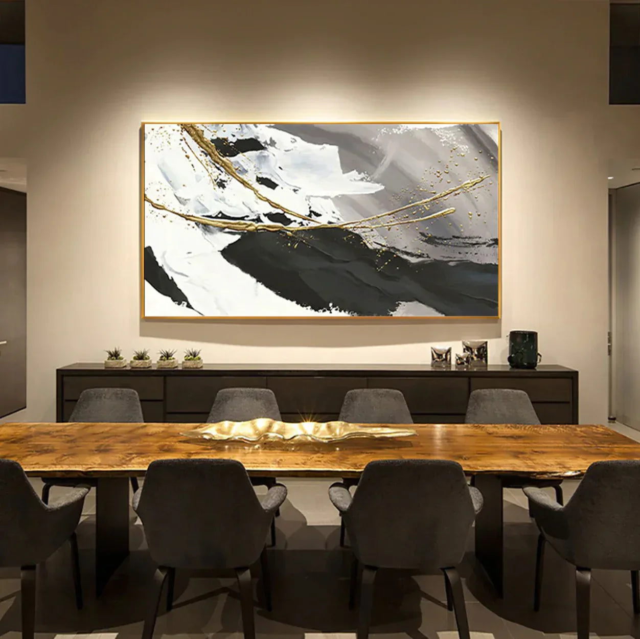 Monochrome Contrast-Minimalist Living Room Space Magic Wall Art