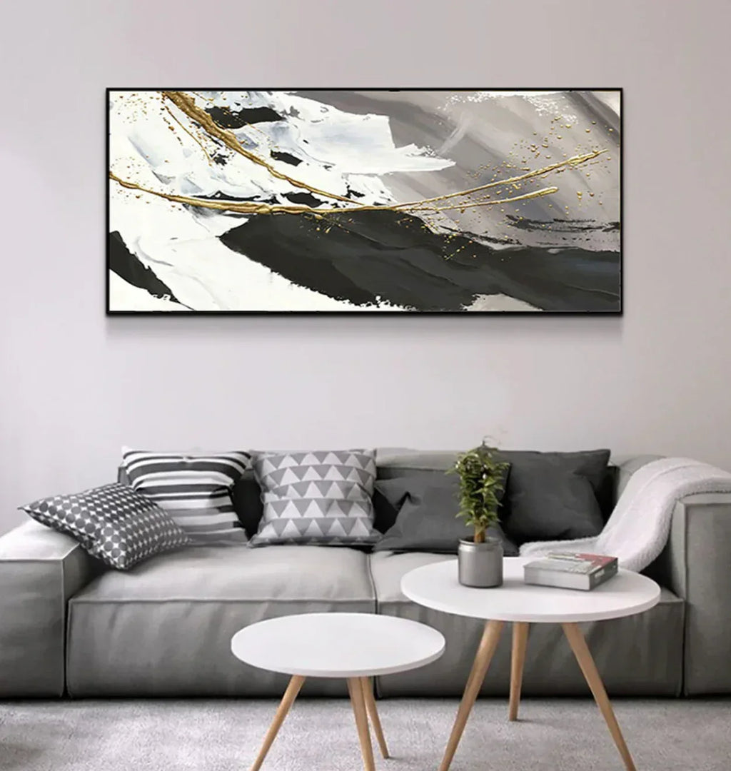 Monochrome Contrast-Minimalist Living Room Space Magic Wall Art