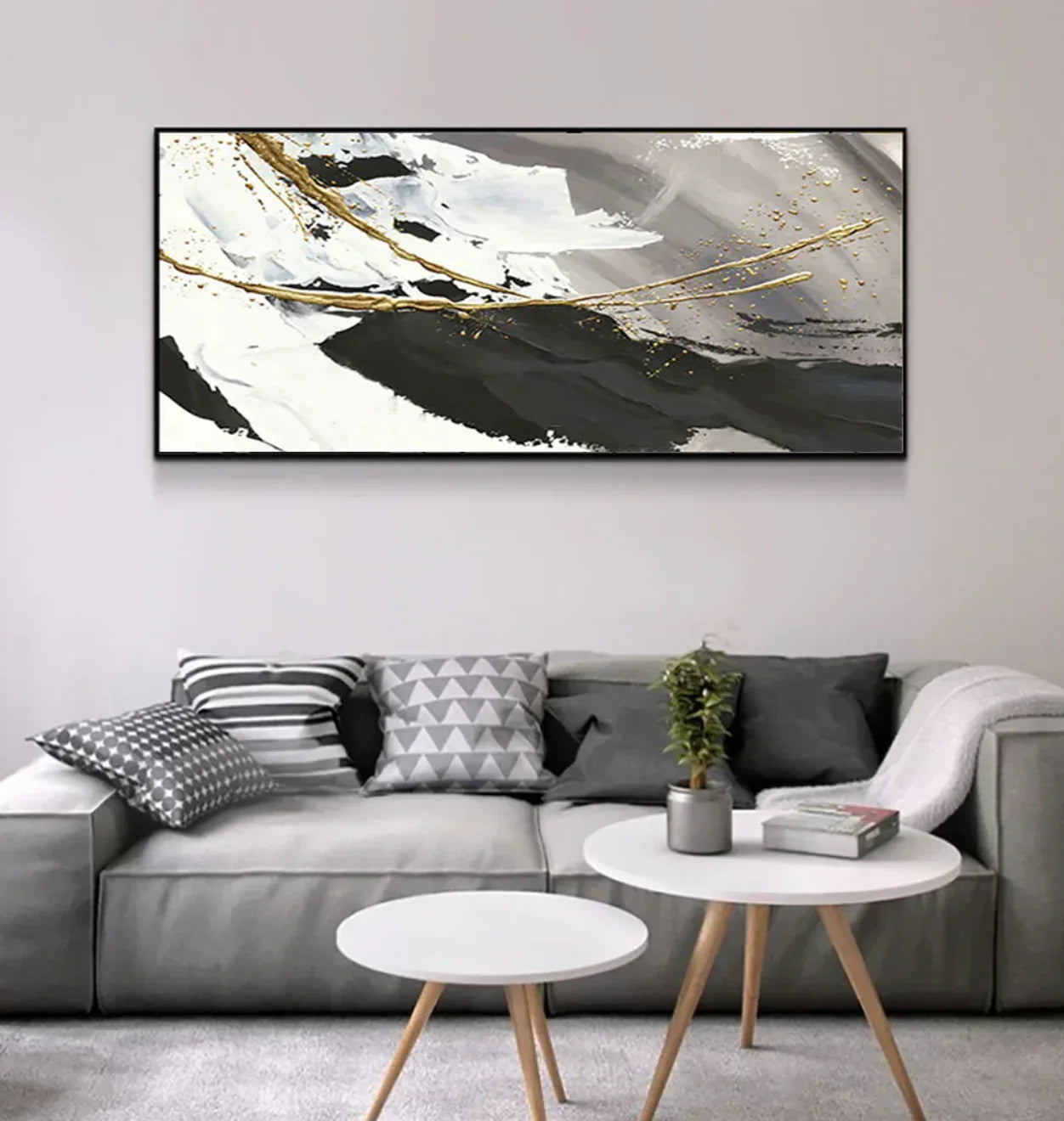 Monochrome Contrast-Minimalist Living Room Space Magic Wall Art