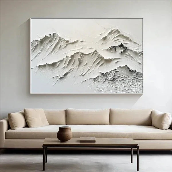 Serene Mountain Texture-Minimalist Textured Mountain Canvas Wall Art