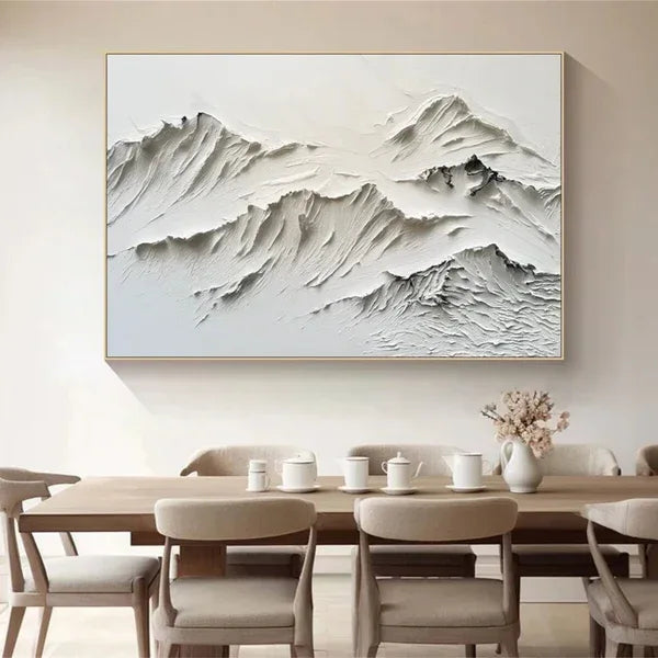 Serene Mountain Texture-Minimalist Textured Mountain Canvas Wall Art