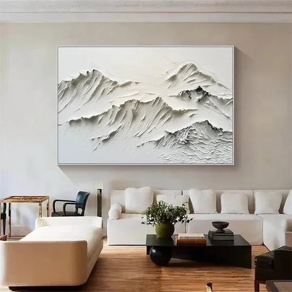 Serene Mountain Texture-Minimalist Textured Mountain Canvas Wall Art