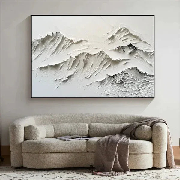 Serene Mountain Texture-Minimalist Textured Mountain Canvas Wall Art