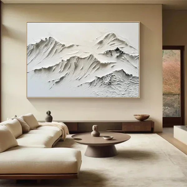 Serene Mountain Texture-Minimalist Textured Mountain Canvas Wall Art