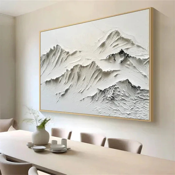 Serene Mountain Texture-Minimalist Textured Mountain Canvas Wall Art