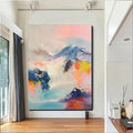 Abstract Mountain Dream-Hand-Painted Abstract Landscape Dream-Like Oil Painting Wall Art