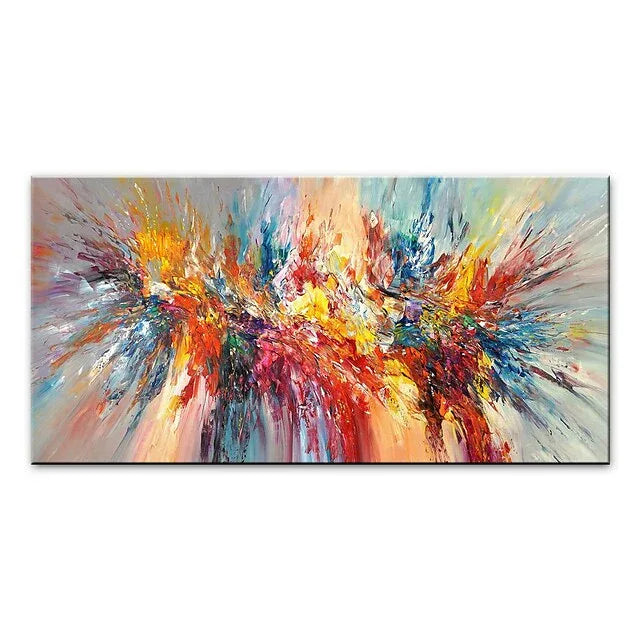 Explosive Color Burst-Abstract Color Energy Hand-Painted Texture Wall Art