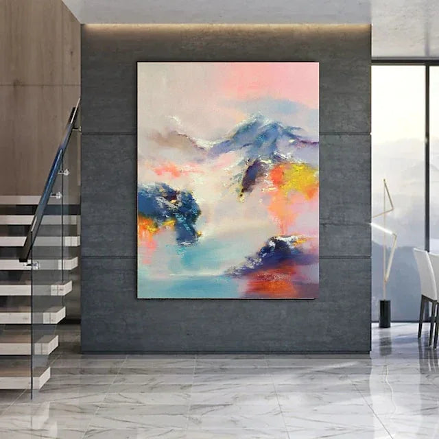 Abstract Mountain Dream-Hand-Painted Abstract Landscape Dream-Like Oil Painting Wall Art