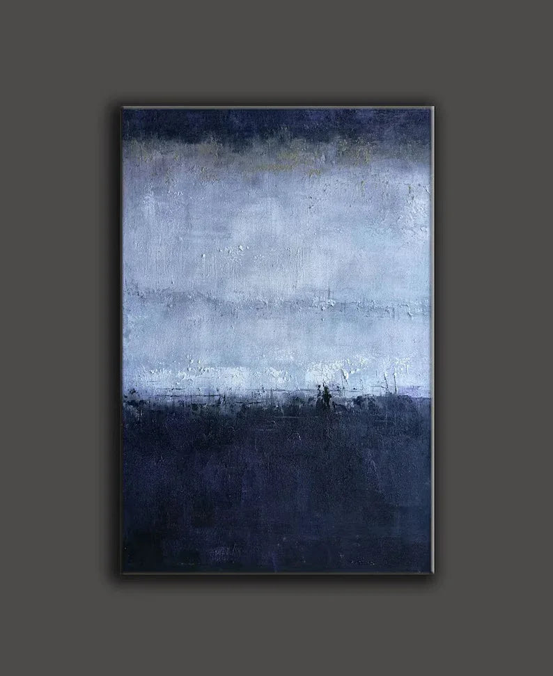 Midnight Haze-Vertical Abstract Texture Tranquil Style Wall Art