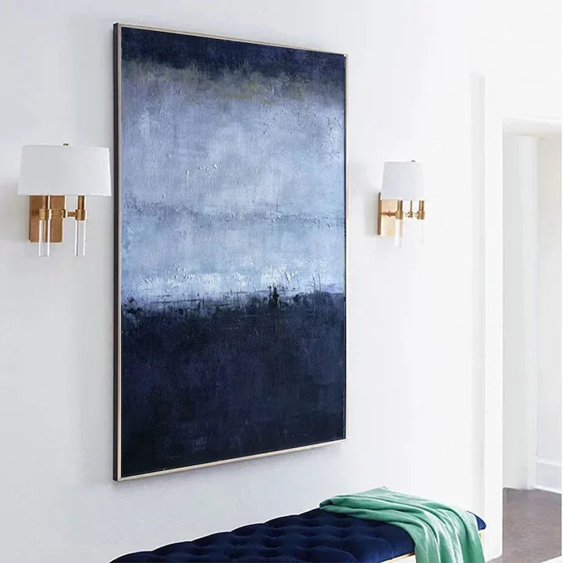 Midnight Haze-Vertical Abstract Texture Tranquil Style Wall Art