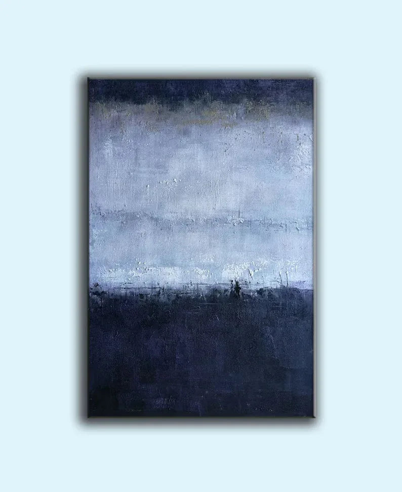 Midnight Haze-Vertical Abstract Texture Tranquil Style Wall Art