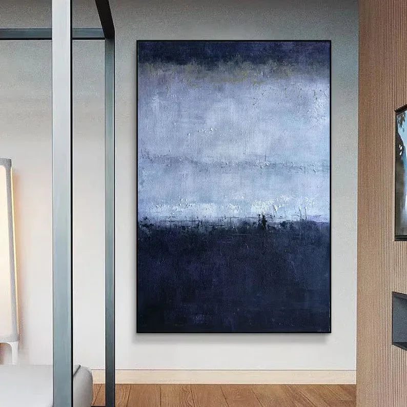 Midnight Haze-Vertical Abstract Texture Tranquil Style Wall Art