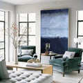 Midnight Haze-Vertical Abstract Texture Tranquil Style Wall Art