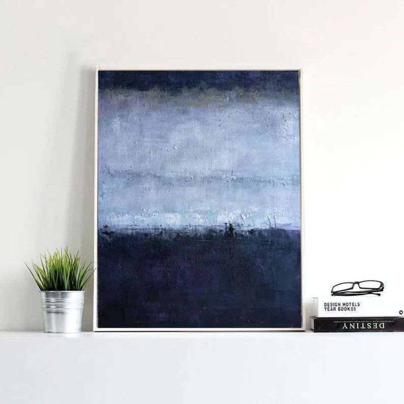 Midnight Haze-Vertical Abstract Texture Tranquil Style Wall Art