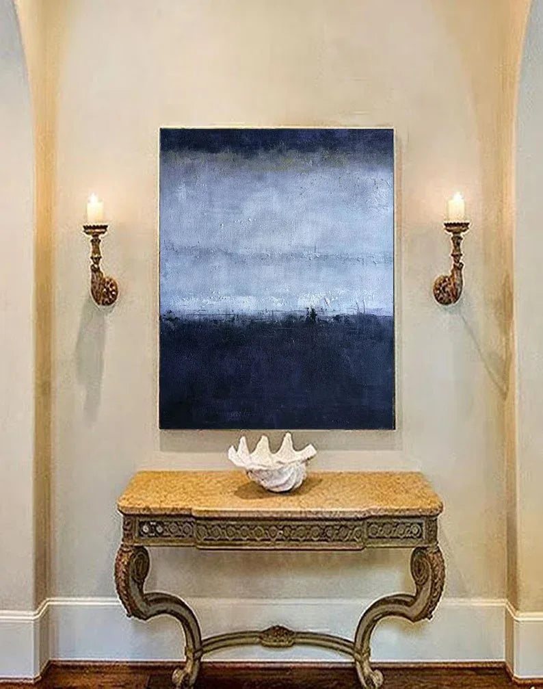 Midnight Haze-Vertical Abstract Texture Tranquil Style Wall Art