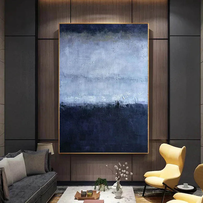Midnight Haze-Vertical Abstract Texture Tranquil Style Wall Art