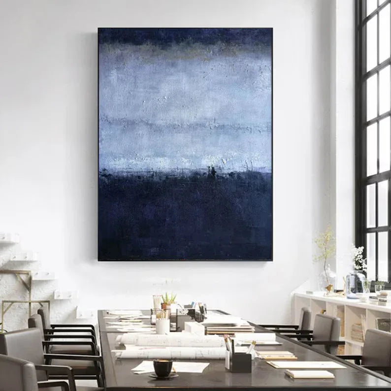 Midnight Haze-Vertical Abstract Texture Tranquil Style Wall Art