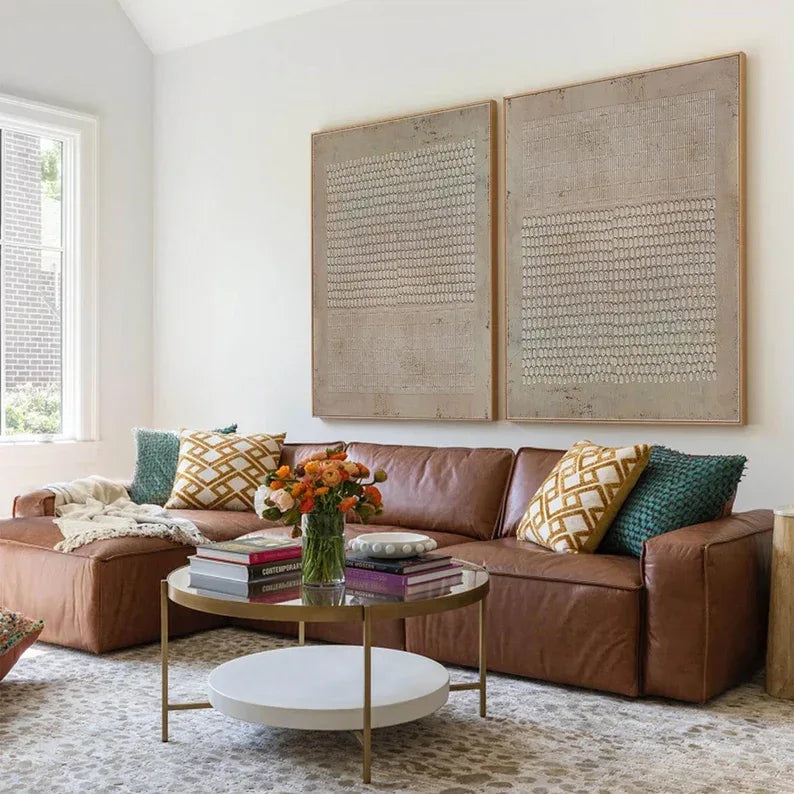 Brown Symmetry in Serenity - Wabi-Sabi Abstract Geometry