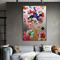 Floral Muse Canvas Portrait-Vertical Colorful Flower Portrait Abstract Texture Wall Art