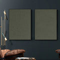 Olive Abstract Textures-Minimalist Olive Green Textured Wall Art Set OF 2