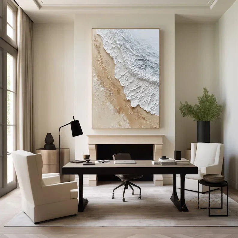 Coastal Serenity-Natural Abstract Coastal Landscape Texture Wall Art
