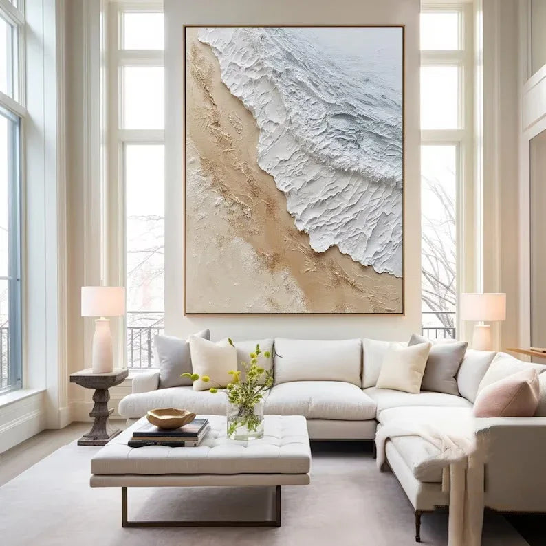 Coastal Serenity-Natural Abstract Coastal Landscape Texture Wall Art