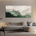 Modern Green Relief Art-Modern Minimalist Abstract Wall Art With Green and White Texture
