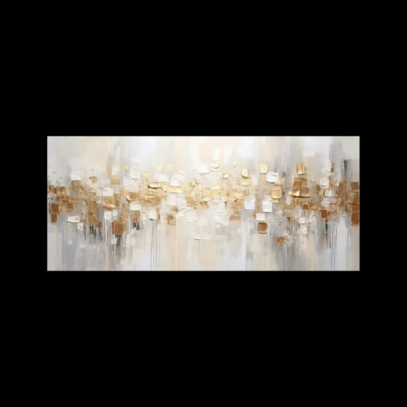 Golden Abstract Textured Canvas - Modern Luxury Wall Art for Interiors
