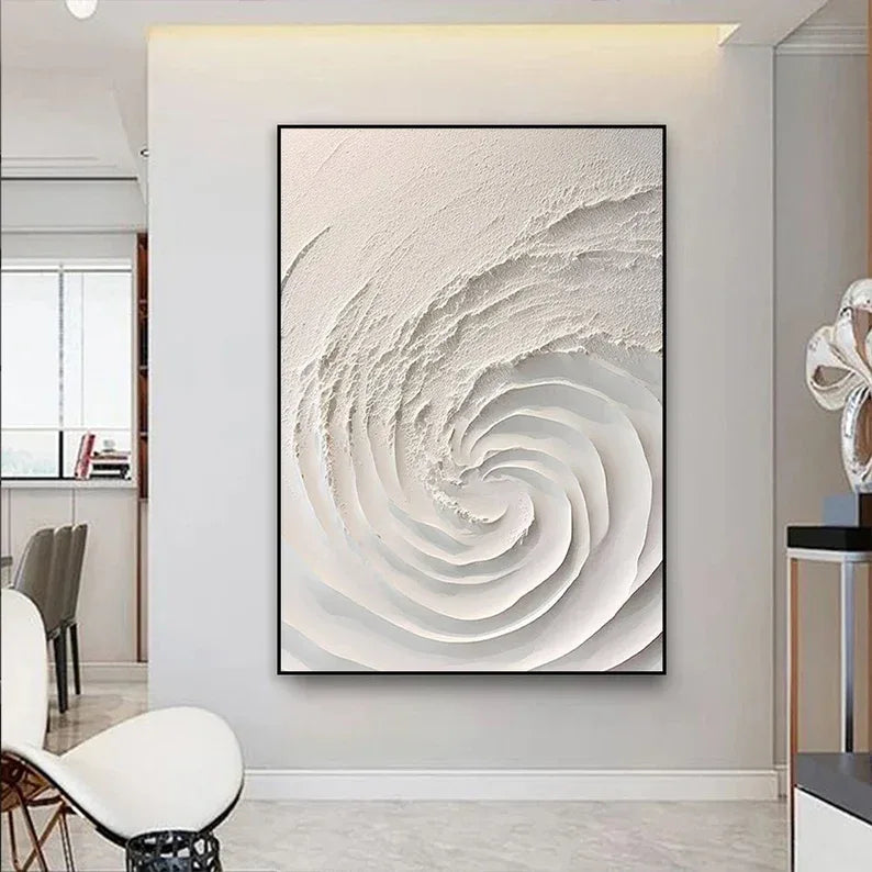 Ethereal Spiral Textured Art-Minimalist Abstract Spiral Three-Dimensional Texture Oil Painting Wall Art