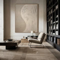 Curved Lines Neutral Canvas-Wabi Sabi Minimalist Beige Flowing Abstract Wall Art