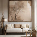 Neutral Toned Nature Wall Art – Minimalist Tree Canvas for Interiors