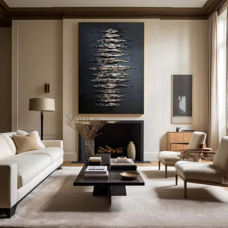 Echoes of Depth-Modern Minimalist Space Focus Abstract Wall Art